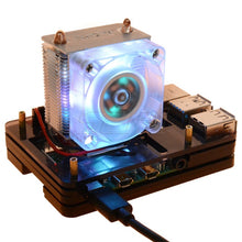 Load image into Gallery viewer, New 52Pi ICE-Tower Cooling Fan V2.0 Super heat dissipation 7 Colours Light 5-Layer Case for Raspberry Pi 4B / 3B / 3B+