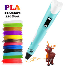 Load image into Gallery viewer, Dikale 3D Printing Pen 12V 3D Pen Pencil 3D Drawing Pen Stift PLA Filament For Kid Child Education Hobbies Toys Birthday Gifts